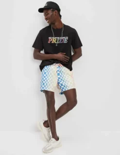 AE Pride 5.5" Checkered Swim Trunk