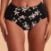FLORAL WAVE High Waist Bikini Bottom