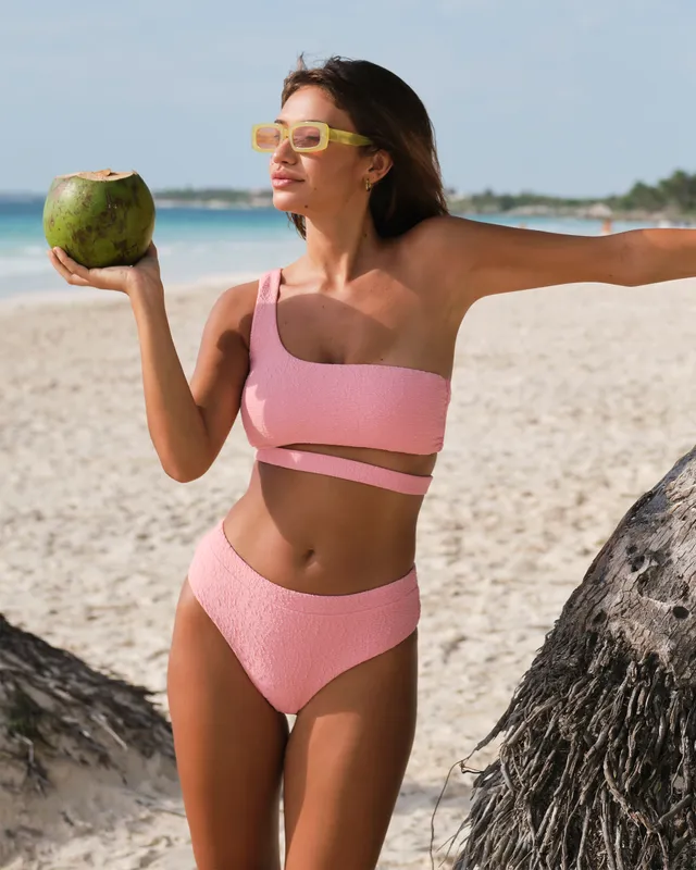 Textured Mid Waist Bikini Bottom 8 Textured Mid Waist Bikini Bottom - Image 8