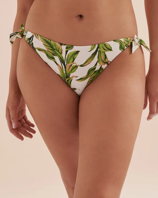 Jungle Leaves Side Tie Bikini Bottom 1 Jungle Leaves Side Tie Bikini Bottom