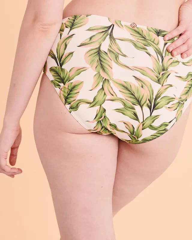 Jungle Leaves Draped High Waist Bikini Bottom 2 Jungle Leaves Draped High Waist Bikini Bottom - Image 2