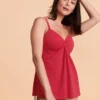 ESSENTIALS Draped Push-up Tankini Top