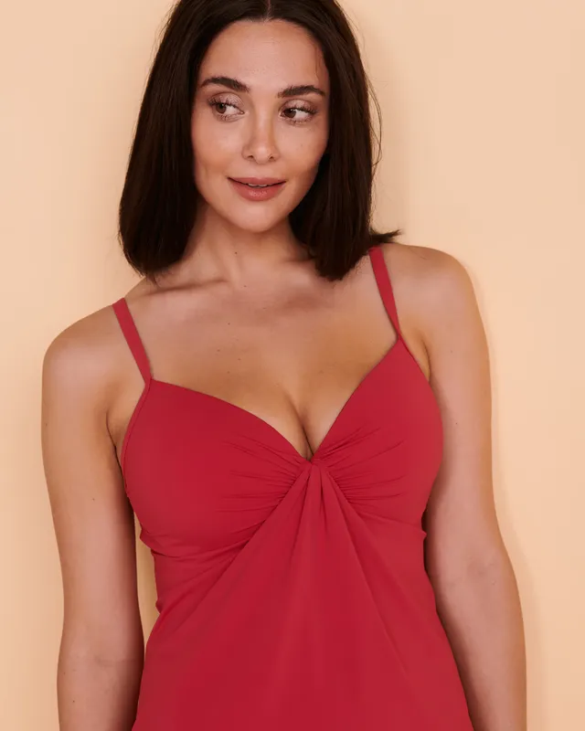 ESSENTIALS Draped Push-up Tankini Top 4 ESSENTIALS Draped Push-up Tankini Top - Image 4