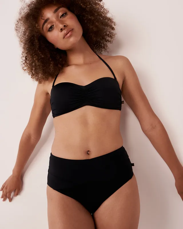 SOLID Crossed High Waist Bikini Bottom 3 SOLID Crossed High Waist Bikini Bottom - Image 3