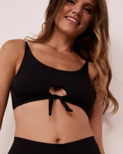 SOLID Knotted Bralette Bikini Top