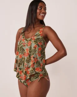 ORCHIDS GARDEN V-neck Tankini Top