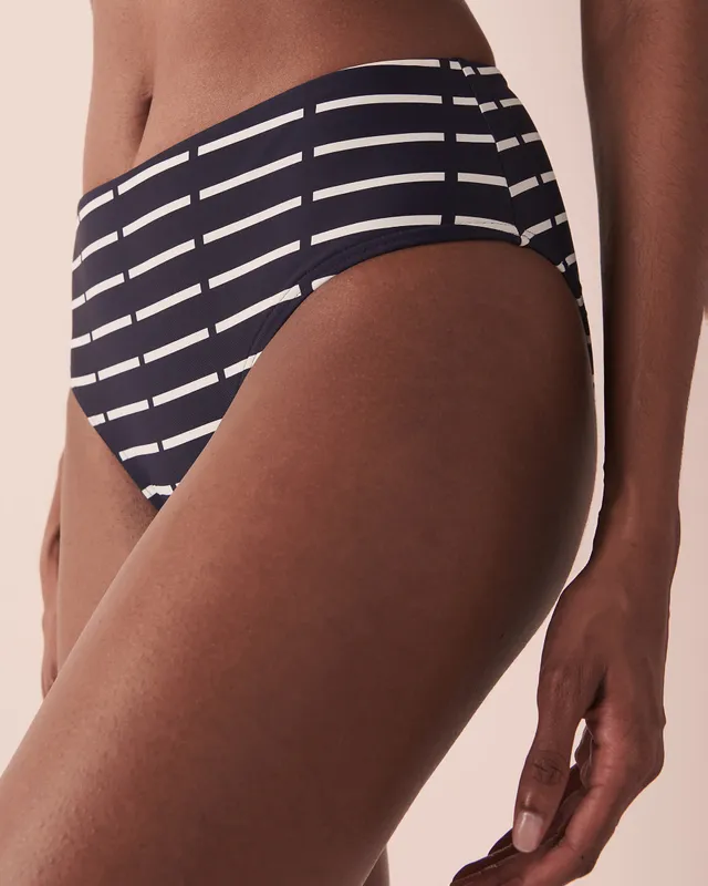 MODERN STRIPE Mid Waist Bikini Bottom 1 MODERN STRIPE Mid Waist Bikini Bottom