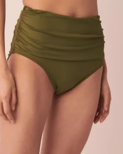 WINTER MOSS Recycled Fibers High Waist Bikini Bottom