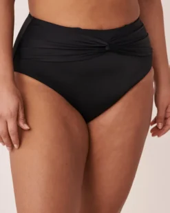 SOLID Twisted High Waist Bikini Bottom