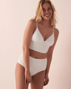 SOLID Long Triangle Bikini Top