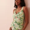 ISLAND TROPIC Shirred Tankini Top